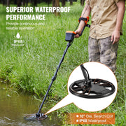 8" Waterproof Metal Detector with LCD Display – Perfect for Gold, Coins & Relic Hunting