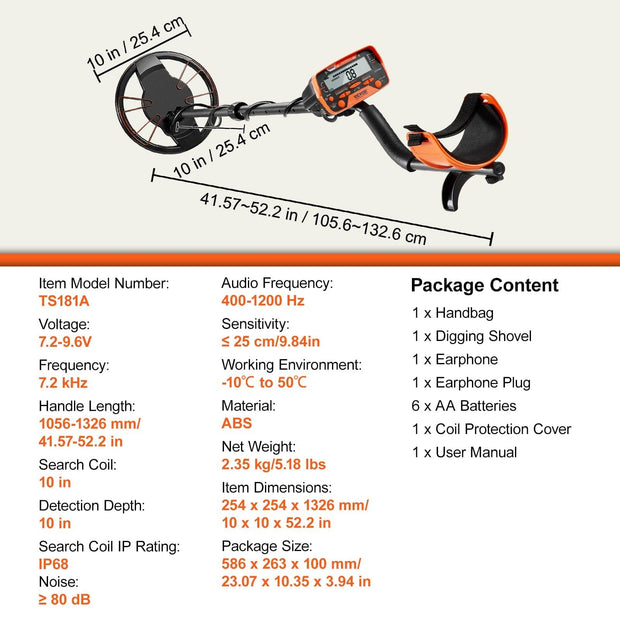 8" Waterproof Metal Detector with LCD Display – Perfect for Gold, Coins & Relic Hunting