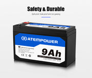 Atem Power 2X 9AH AGM Battery AMP Lead Acid SLA Deep Cycle Battery