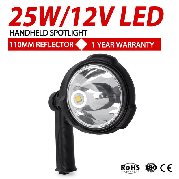 25W Handheld Spot Light Rechargeable LED Spotlight 12v