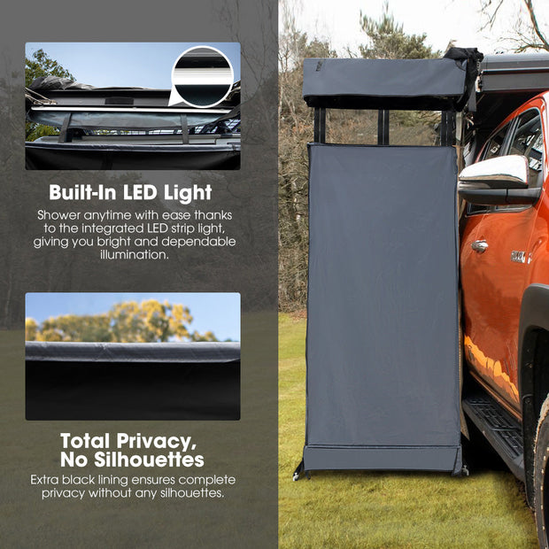 San Hima Shower Tent Awning Fold-Out Instant Ensuite Built-in LED