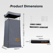 San Hima Shower Tent Awning Fold-Out Instant Ensuite Built-in LED