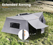 San Hima 180 Degree Awning With Side Wall Free-Standing Car Camping Sunshade