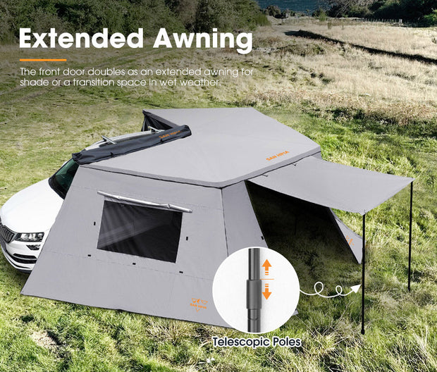 San Hima 270 Degree Awning With Side Wall Free-Standing Extension + "L" Bracket