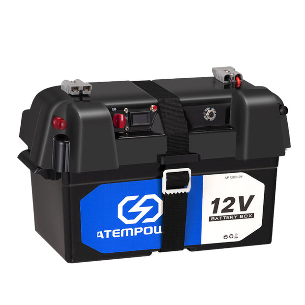 Atem Power Battery Box 12V Portable Deep Cycle AGM Universal Large Marine