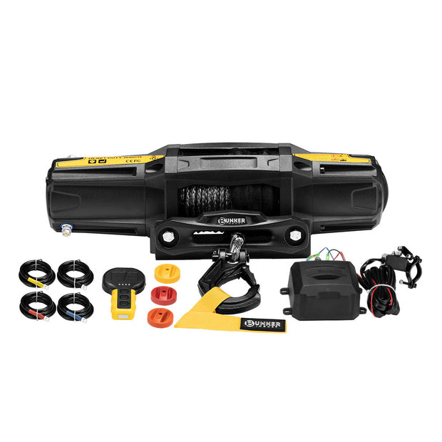 Bunker Indust 6000LBS/2722KGS Electric Winch 12V Synthetic Rope Wireless