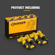 Bunker Indust Pair Bow Shackle 4.75Ton Rated 3/4” D-Ring with Isolator Yellow