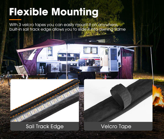 12V 1.3M LED Camping Strip Light Flexible