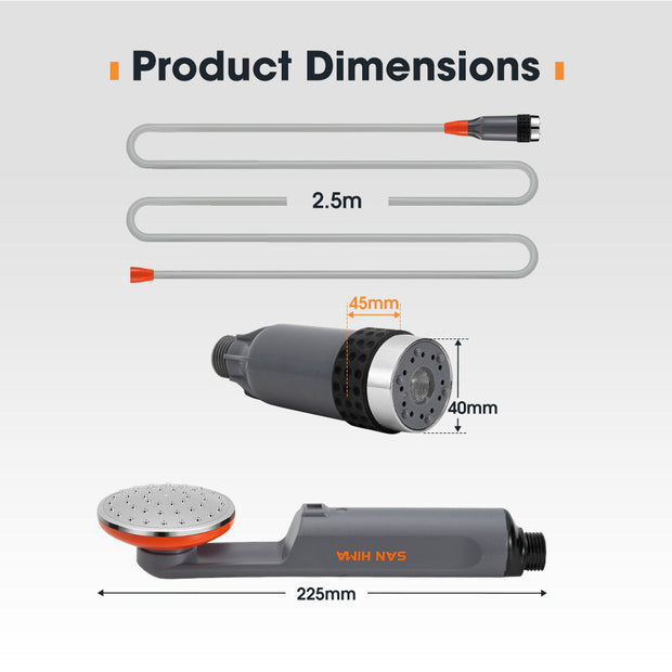 San Hima Portable Camping Shower built-in lithium battery Rechargeable