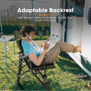 San Hima Folding Camping Chair Outdoor Portable Thick Padding Recliner Green
