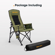 San Hima Folding Camping Chair Outdoor Portable Thick Padding Recliner Green