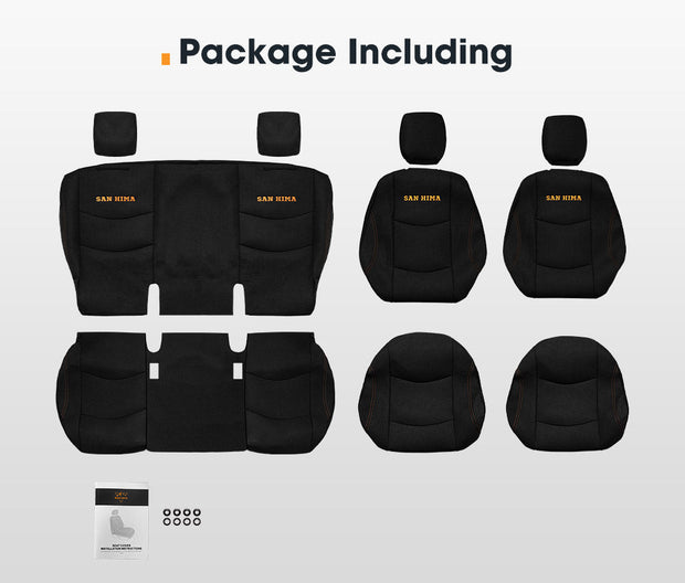 San Hima Car Seat Covers For Nissan Navara Full Set Double Cab Black 2018-2021