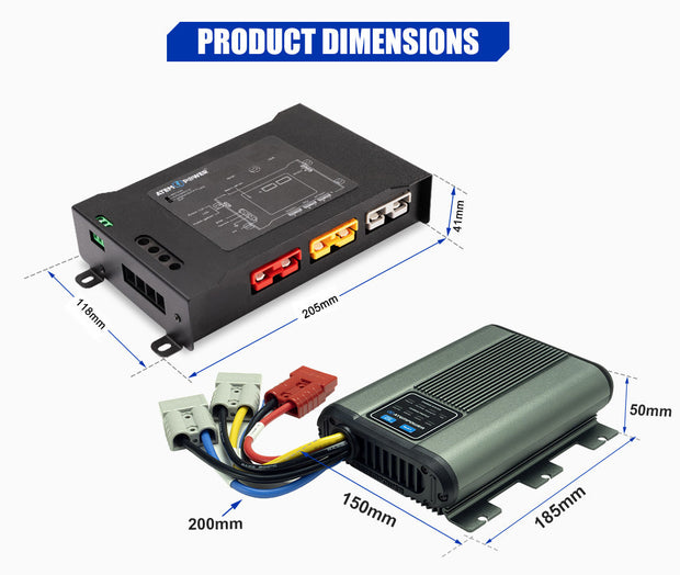 Atem Power 12V 25A DC to DC Battery Charger Dual Battery System Kit + Smart Hub