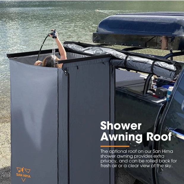 San Hima Dual Shower Awning Instant Ensuite Tent Fold-Out Camping Change Room