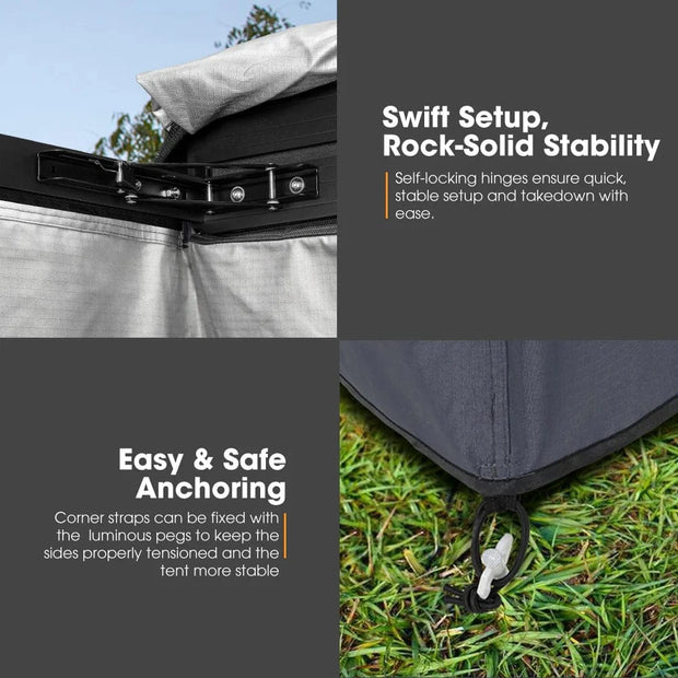 San Hima Dual Shower Awning Instant Ensuite Tent Fold-Out Camping Change Room