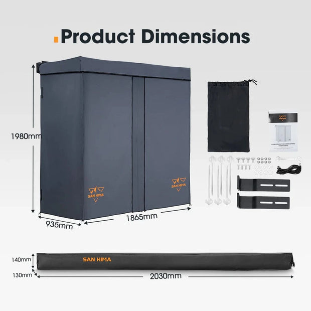 San Hima Dual Shower Awning Instant Ensuite Tent Fold-Out Camping Change Room