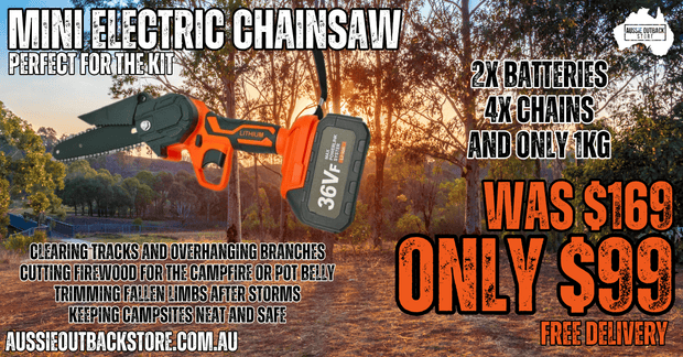 6" Cordless Mini Chainsaw – Dual Battery Orange Edition