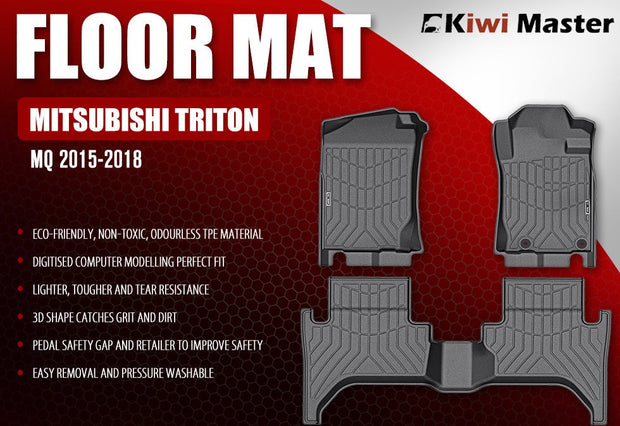 3D TPE Car Floor Mats for Mitsubishi Triton MQ 2015-2018