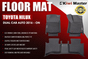 KIWI MASTER 3D TPE Car Floor Mats Liner Fit Toyota Hilux Dual Cab Auto 2016-ON