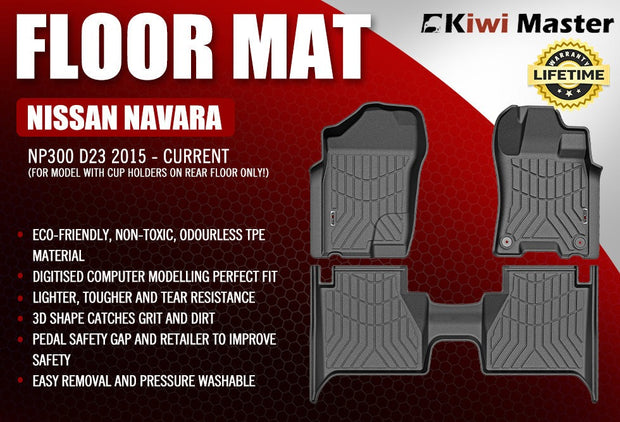 3D TPE Car Floor Mats for Nissan Navara NP300 D23 2015-Current