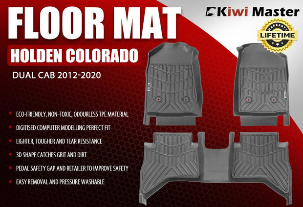 3D TPE Floor Mats for Holden Colorado Dual Cab 2012-2020