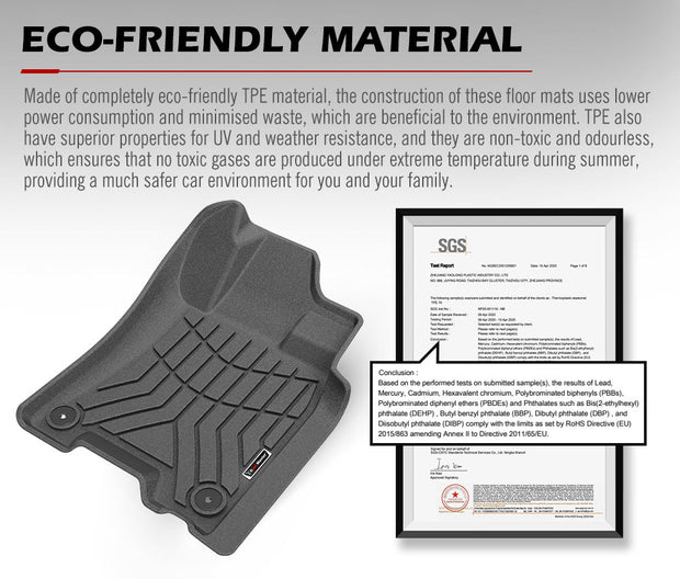 3D TPE Car Floor Mats for Nissan Navara NP300 D23 2015-Current