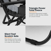 San Hima Folding Camping Chair Portable Lounge Recliner Outdoor Thick Padding