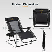 San Hima Folding Camping Chair Portable Lounge Recliner Outdoor Thick Padding