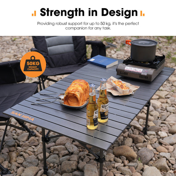 San Hima Folding Camping Table Adjustable Aluminium