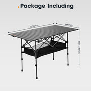 San Hima Folding Camping Table Adjustable Aluminium