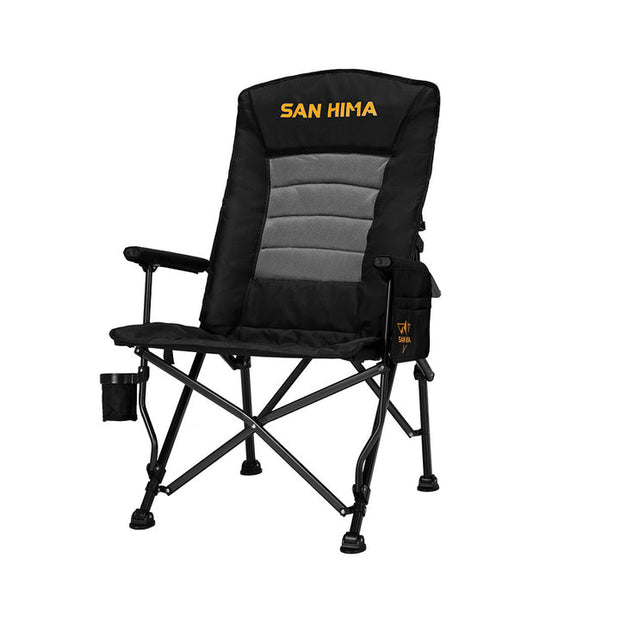 San Hima Folding Camping Chair Outdoor Portable Thick Padding W/ Carry Bag Black
