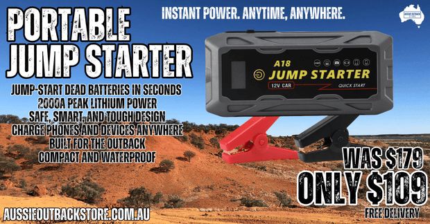 Portable Car Jump Starter 12V Lithium Battery Booster Pack Power Bank & Jumper Cables