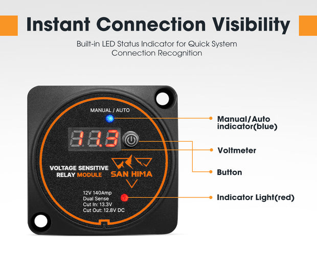 San Hima Voltage Sensitive Relay 12V VSR 140A Dual Battery System