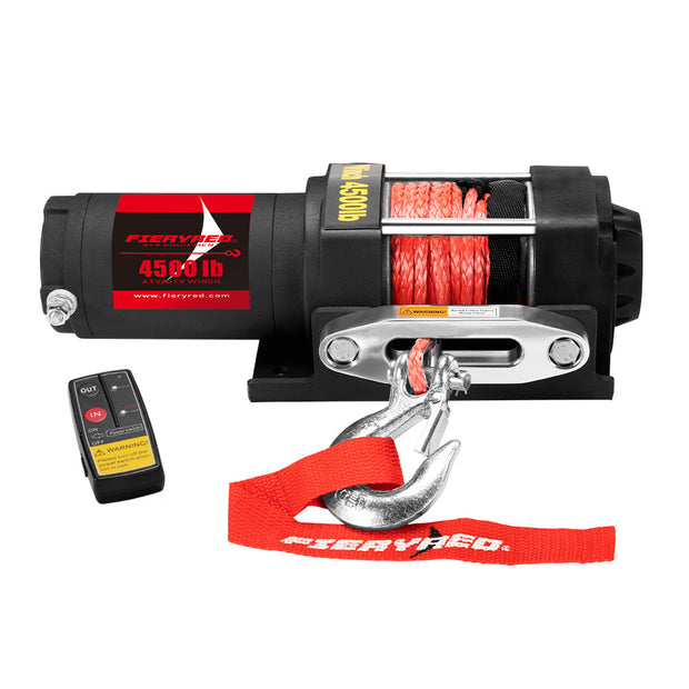 FIERYRED Electric Winch 4500LBS/2045kg 12V Synthetic Rope