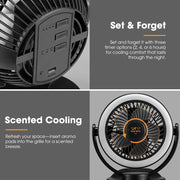 San Hima 10000mAh Portable Camping Fan Rechargeable Clip On Fan With LED Light