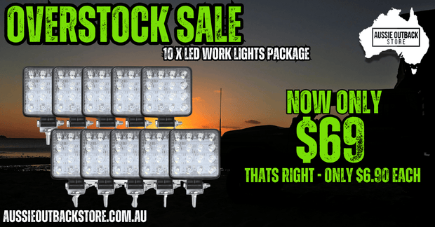 10PCS 80W CREE LED Flood Work Lights – 12V | Boat | Camping | 4x4 | Trailer