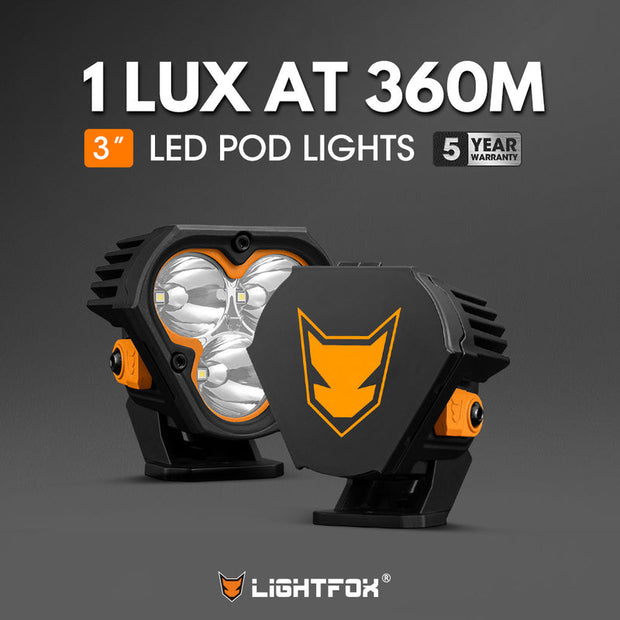 Lightfox 3 inch 1Lux@360m (Single) IP68 3,236LM