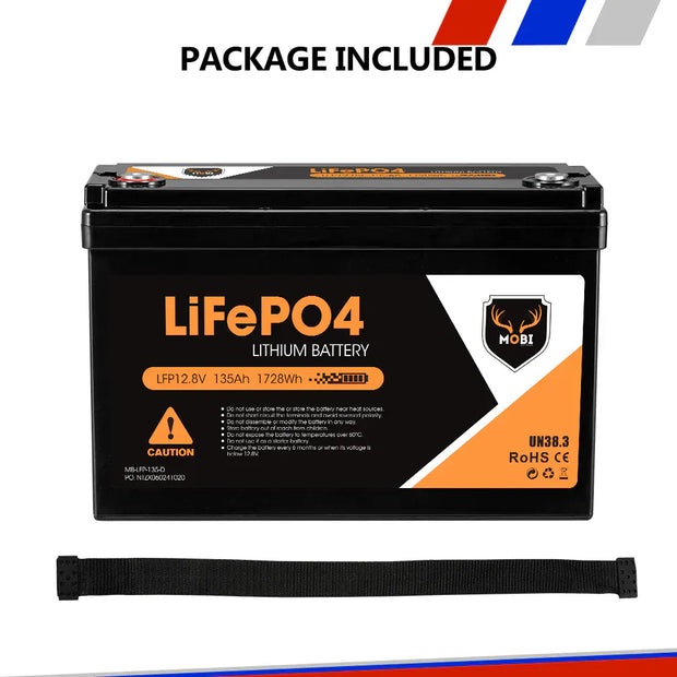 Mobi 12V 135AH Lithium Iron Phosphate Battery LiFePO4 Deep Cycle ...