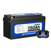 Atem Power 12V 150Ah Lithium Battery LiFePO4 + 200A Battery Monitor w/Shunt