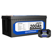 Atem Power 12V 200Ah Lithium Battery LiFePO4 + 200A Battery Monitor w/Shunt