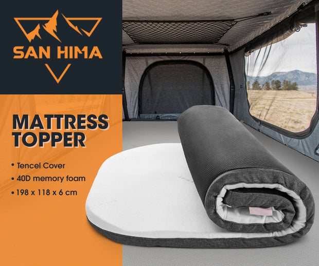 San Hima Camping Mattress Topper 198X118X6CM For Kalbarri Lite Roof Top Tent