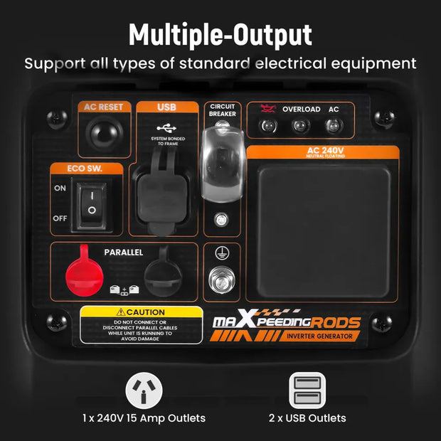 Maxpeedingrods 2kw Super Quiet Portable Inverter Generator