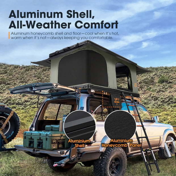 PRE ORDER San Hima Gibb Rooftop Tent Hardshell With Ladder Outdoor Waterproof Camping 4WD