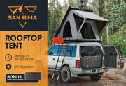 San Hima Kalbarri Roof Top Tent Hardshell With Roof Rack + 200W Solar Panel