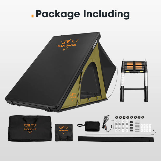 San Hima Kalbarri Lite Rooftop Tent Hardshell With Ladder Green Camping 4x4 4WD