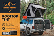 San Hima Kalbarri Roof Top Tent Hardshell With Roof Rack + 130W Solar Panel