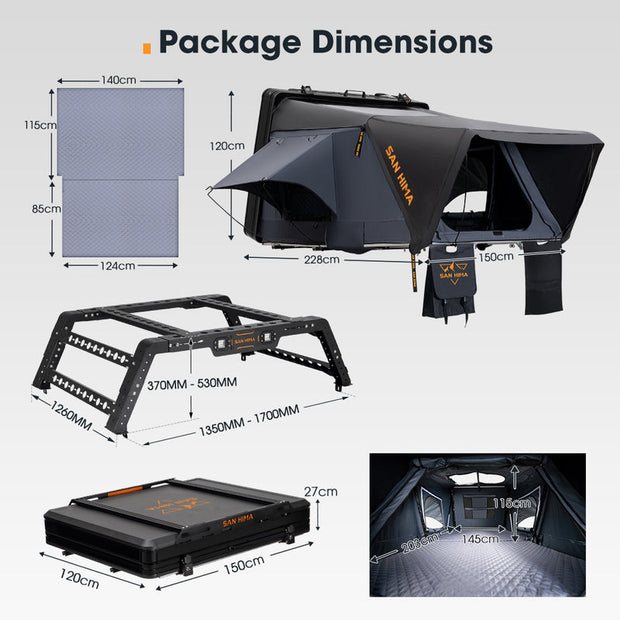 San Hima 180 Degree Free-Standing Awning With "L" Bracket 600D Double-Ripstop