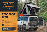 San Hima Kalbarri Roof Top Tent Hardshell With Roof Rack + 250W Solar Panel