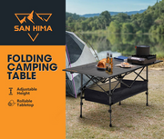 San Hima Folding Camping Table Adjustable Aluminium