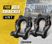 Bunker Indust Pair Bow Shackle 4.75Ton Rated 3/4” D-Ring with Isolator Black